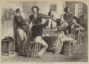 Franse en Engelse zeelieden in Cherbourg